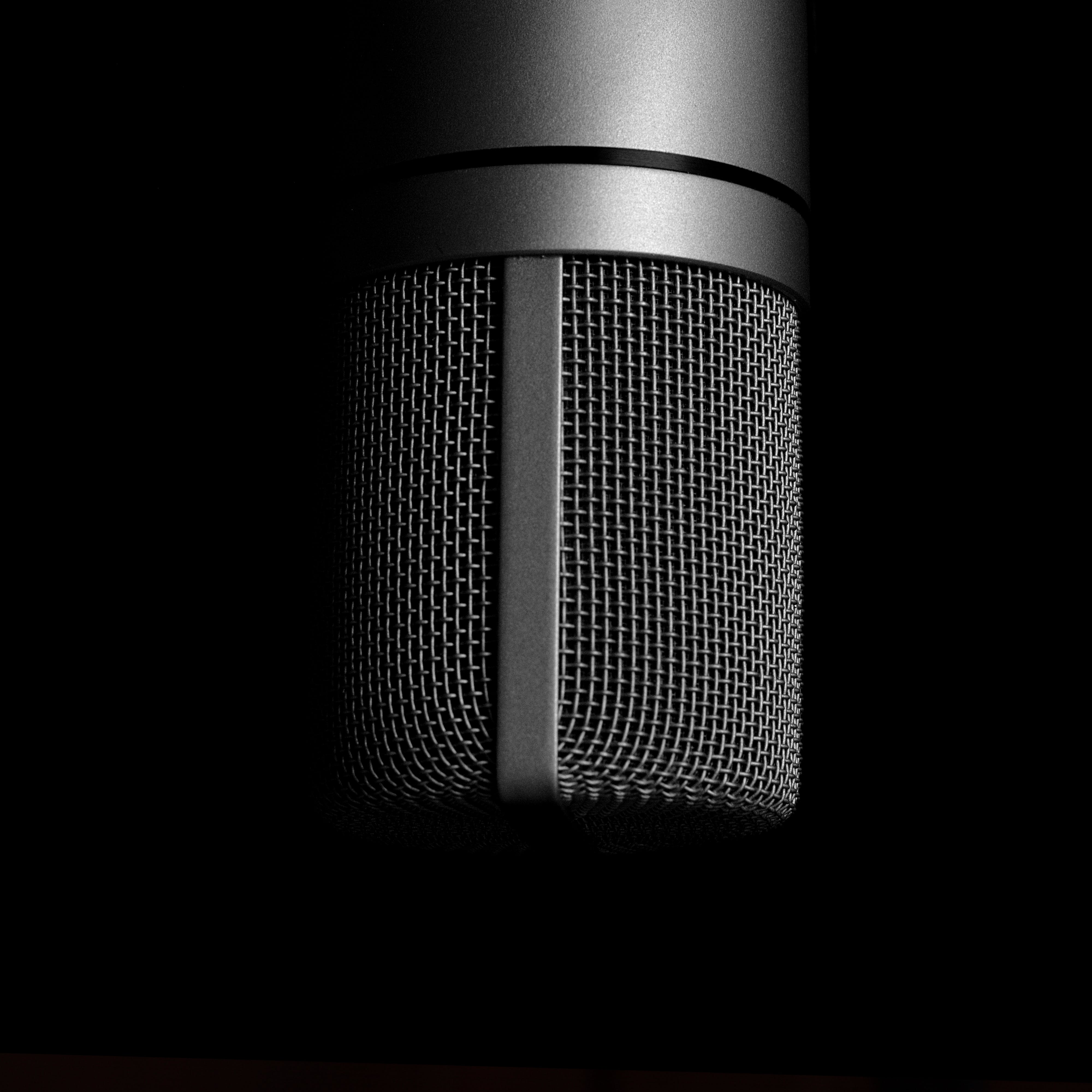 microphone against black background